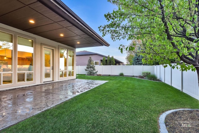 view of yard with a patio