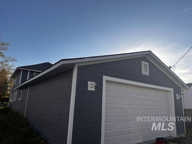 view of garage