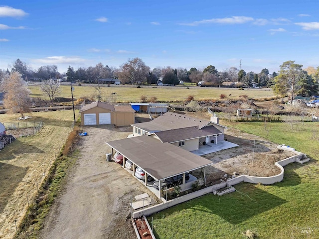 drone / aerial view featuring a rural view