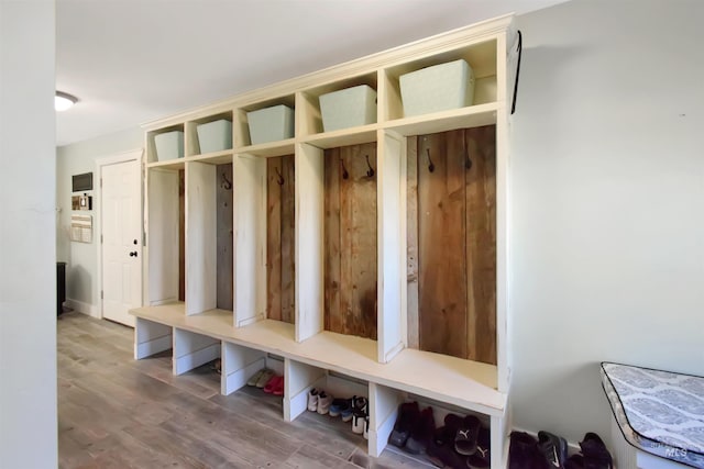 mudroom featuring hardwood / wood-style flooring