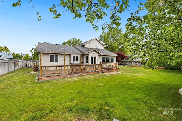 511 Bitterbrush Ave, Nampa, ID 83686 - rear view of house with a wooden deck