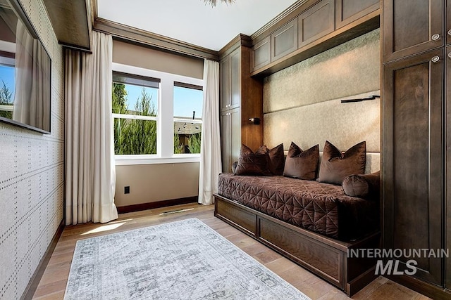 bedroom featuring light hardwood / wood-style floors