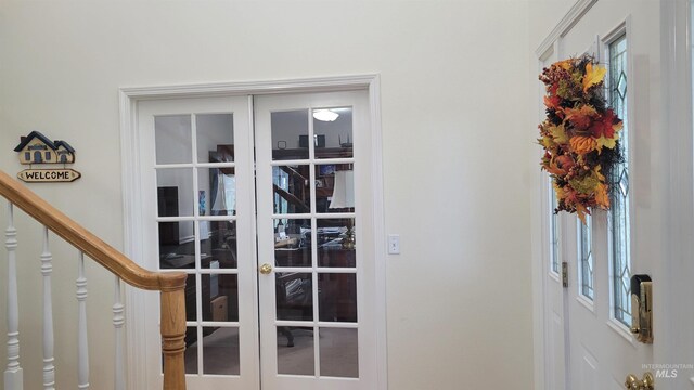 interior details featuring french doors