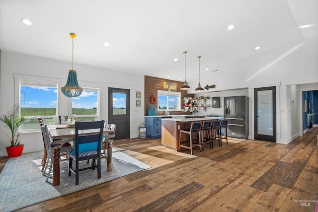 1400 Texas Ridge Rd, Deary, ID 83823 - dining room with recessed lighting, wood-type flooring, and baseboards