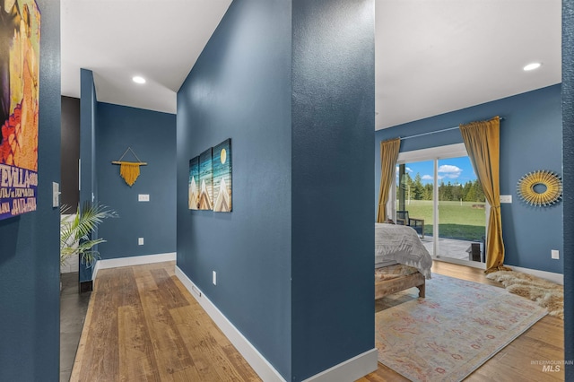 1400 Texas Ridge Rd, Deary, ID 83823 - corridor featuring recessed lighting, baseboards, and wood finished floors