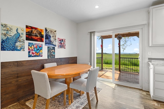 12798 King Rd, Kendrick, ID 83537 - dining space with wood finished floors and recessed lighting
