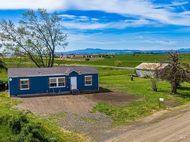 12798 King Rd, Kendrick, ID 83537 - ranch-style house with a mountain view, dirt driveway, and crawl space