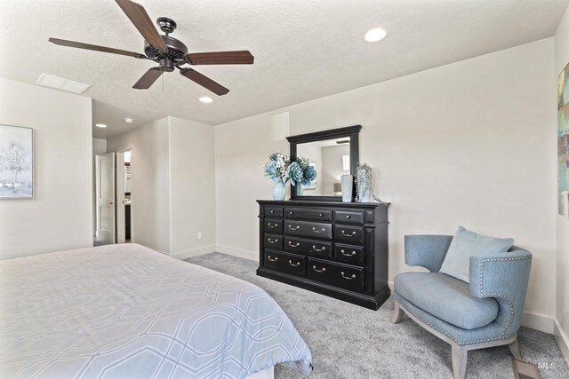 18277 N Streams Edge Way, Boise, ID 83714 - carpeted bedroom featuring baseboards, ceiling fan, recessed lighting, and a textured ceiling