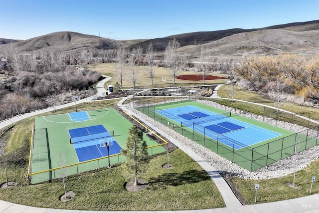 18277 N Streams Edge Way, Boise, ID 83714 - view of tennis court featuring a mountain view and community basketball court