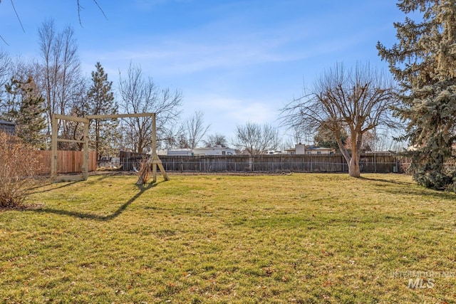 view of yard with a playground