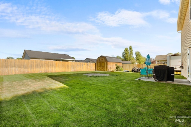 1056 S Hebgon Lake Ave, Middleton, ID 83644 - fenced backyard featuring a shed and a patio area
