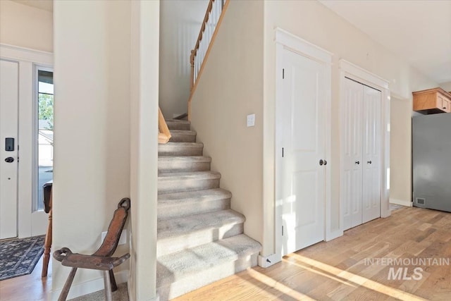 3052 N Christian Way, Meridian, ID 83646 - stairway featuring wood finished floors