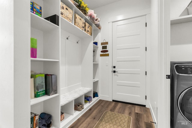 11127 Lake Lowell Ave, Nampa, ID 83686 - mudroom featuring washer / dryer and wood finished floors