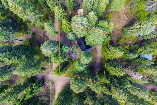 1221 Fox Rd, Cascade, ID 83611 - aerial view of property and surrounding area with property boundaries highlighted