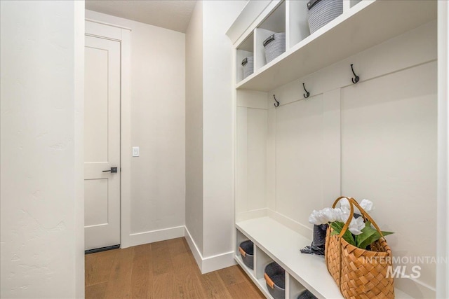 mudroom featuring light hardwood / wood-style flooring