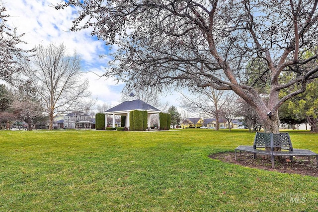 view of yard featuring a gazebo