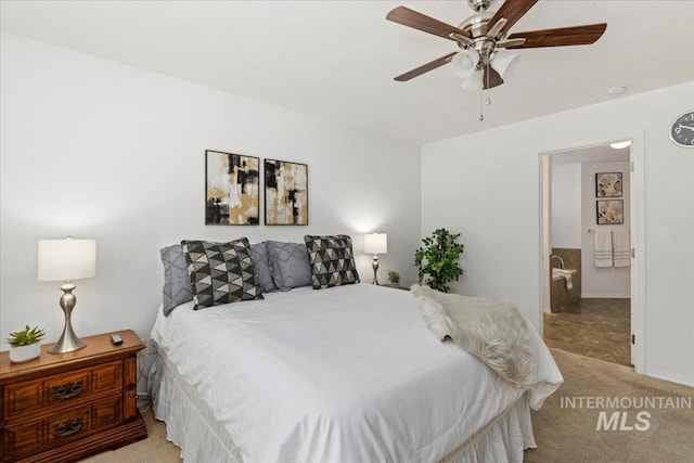4456 N Weston Ave, Meridian, ID 83646 - bedroom featuring light carpet, a ceiling fan, and baseboards