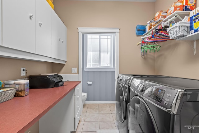 2570 Reservoir Rd, Clarkston, WA 99403 - laundry room featuring washer and dryer, an office area, baseboards, and light tile patterned floors