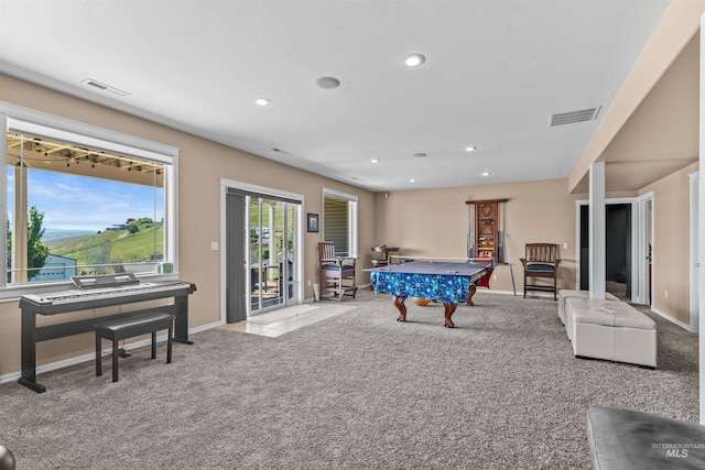2570 Reservoir Rd, Clarkston, WA 99403 - game room featuring carpet floors, pool table, recessed lighting, and baseboards