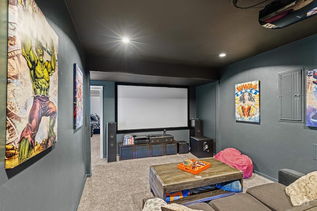 2570 Reservoir Rd, Clarkston, WA 99403 - carpeted home theater room featuring recessed lighting and electric panel