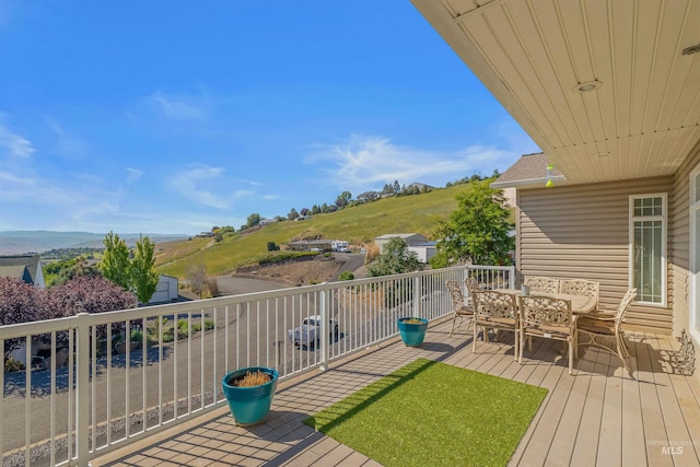 2570 Reservoir Rd, Clarkston, WA 99403 - wooden terrace with a mountain view and outdoor dining space