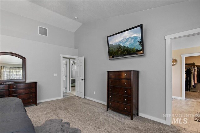 4226 E Tahiti St, Meridian, ID 83646 - bedroom featuring carpet floors, a spacious closet, baseboards, and high vaulted ceiling