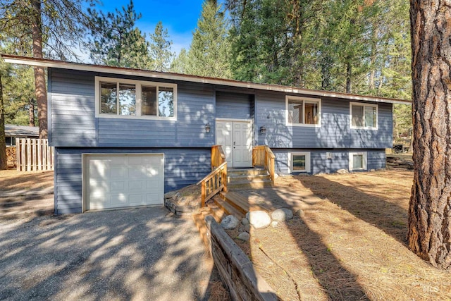 split foyer home with a garage