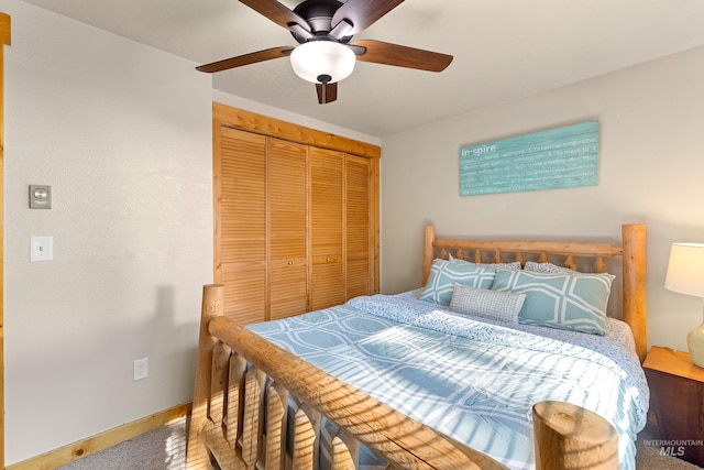 305 Gabi Ln, Mccall, ID 83638 - bedroom featuring a closet, baseboards, and ceiling fan