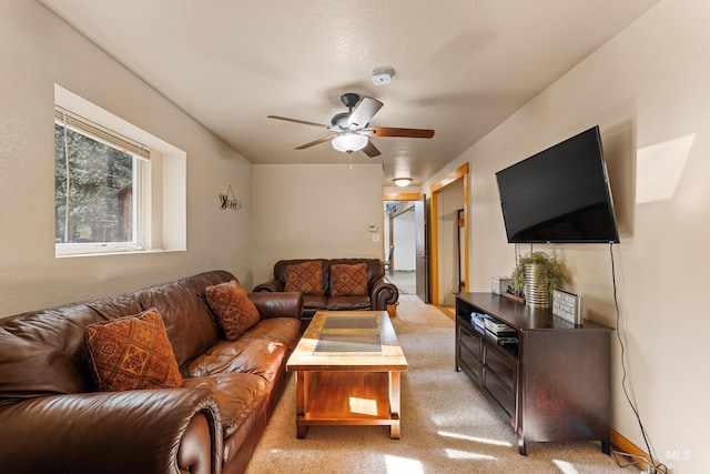 305 Gabi Ln, Mccall, ID 83638 - living area with light carpet and a ceiling fan