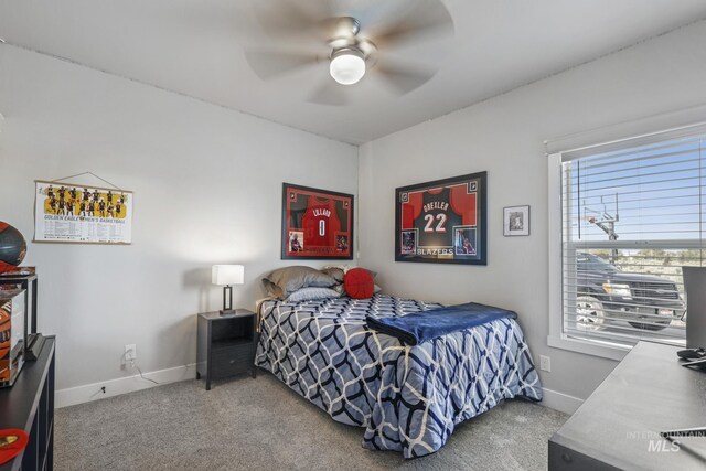 4064 China Ridge Dr, Kimberly, ID 83341 - carpeted bedroom with baseboards and a ceiling fan