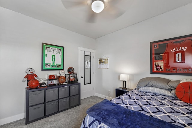 4064 China Ridge Dr, Kimberly, ID 83341 - bedroom featuring carpet flooring, baseboards, and a ceiling fan