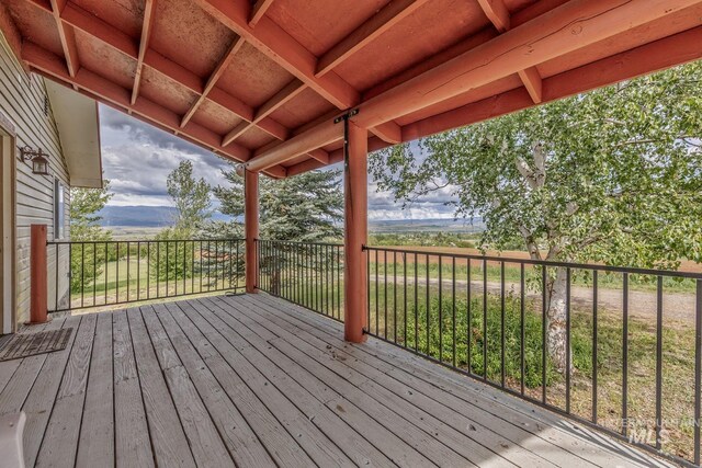 2445 Orchard Rd, Council, ID 83612 - wooden deck with a mountain view