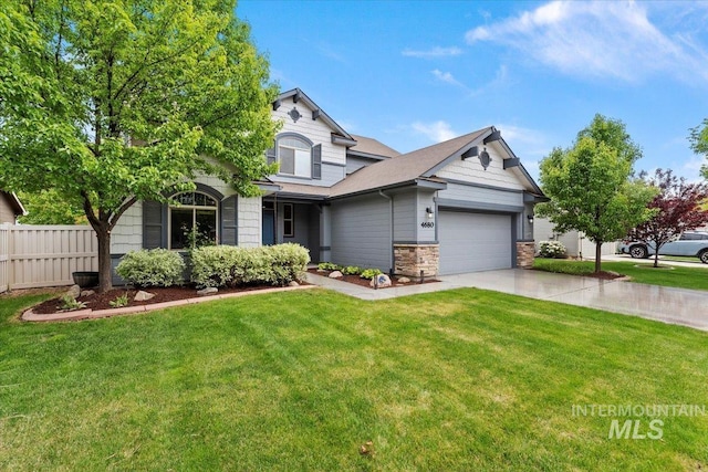 4680 N Maplestone Ave, Meridian, ID 83646 - view of front of house with a garage, concrete driveway, and a shingled roof