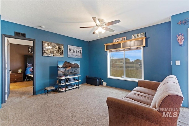 3834 N 2381 E, Filer, ID 83328 - living room featuring carpet floors and ceiling fan