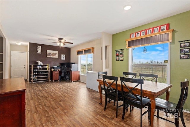 3834 N 2381 E, Filer, ID 83328 - dining room with wood finished floors and ceiling fan