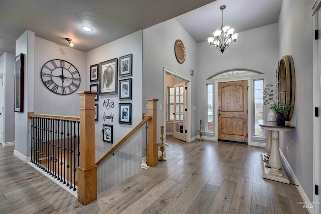 3330 E 4050 N, Twin Falls, ID 83301 - entryway featuring a chandelier, wood finished floors, and baseboards