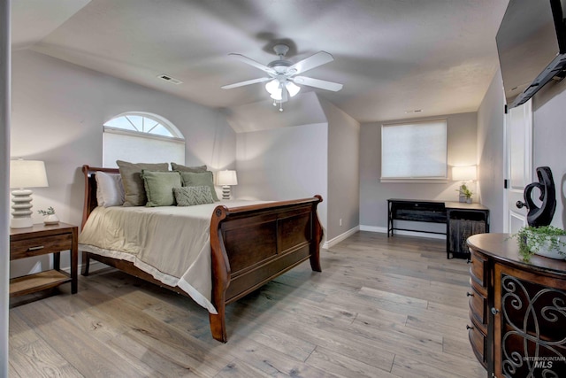3330 E 4050 N, Twin Falls, ID 83301 - bedroom featuring light wood-style floors, visible vents, baseboards, and vaulted ceiling