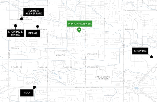 1447 N Pineview Ln, Boise, ID 83713 - map of property with streets / nearby areas