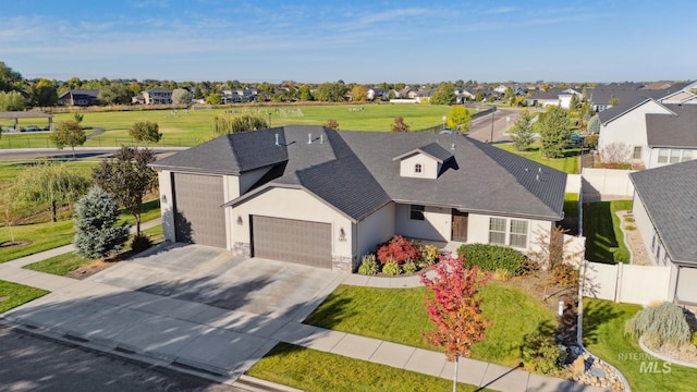 bird's eye view with a residential view