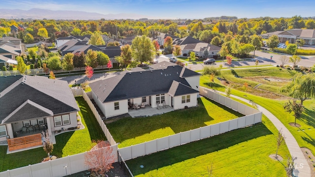 bird's eye view with a residential view