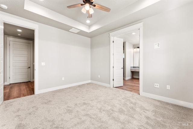 4469 E Wingate Ct, Nampa, ID 83687 - carpeted spare room with a ceiling fan, baseboards, recessed lighting, and a raised ceiling