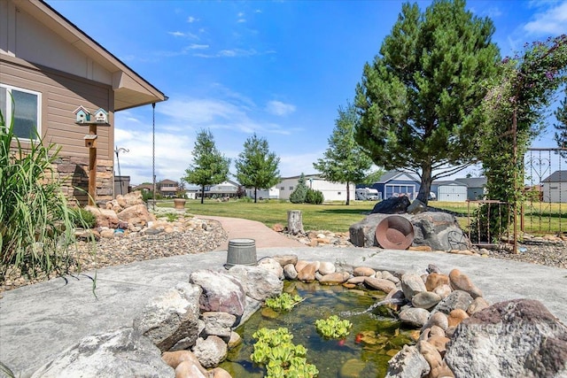 view of yard with a residential view