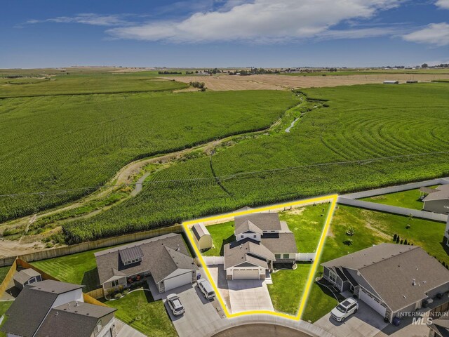 1317 Kyla Ct, Jerome, ID 83338 - aerial view of sparsely populated area with property boundaries highlighted and abundant farmland