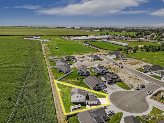 1317 Kyla Ct, Jerome, ID 83338 - aerial perspective of suburban area with property boundaries highlighted