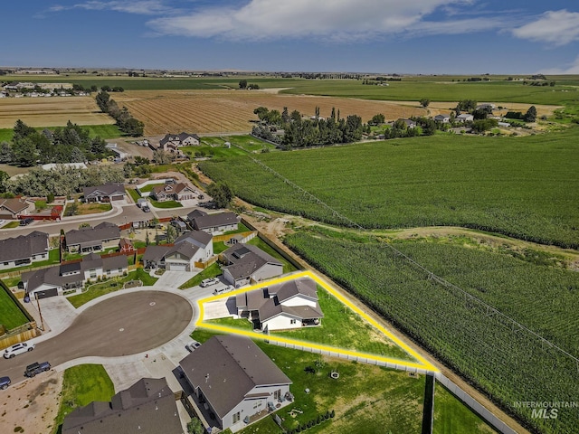 1317 Kyla Ct, Jerome, ID 83338 - view of rural area with large plots for crops, property parcel outlined, and nearby suburban area