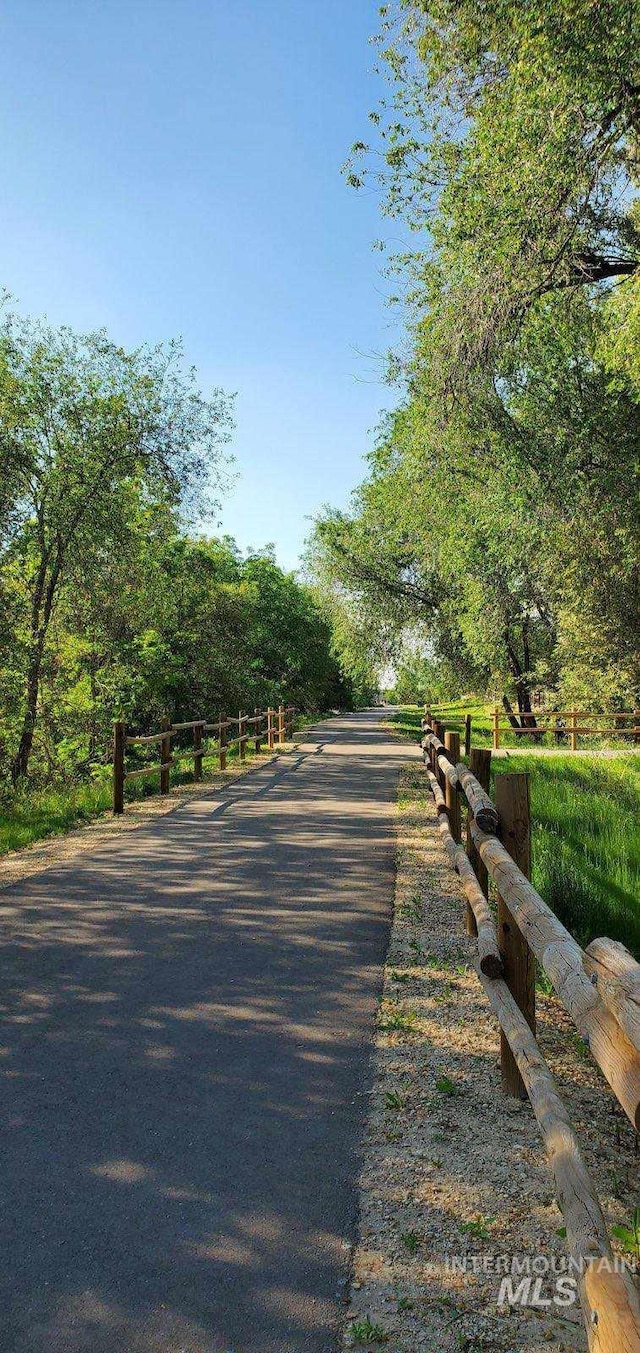 view of road with a rural view