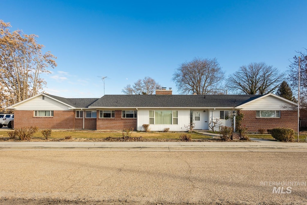 view of single story home