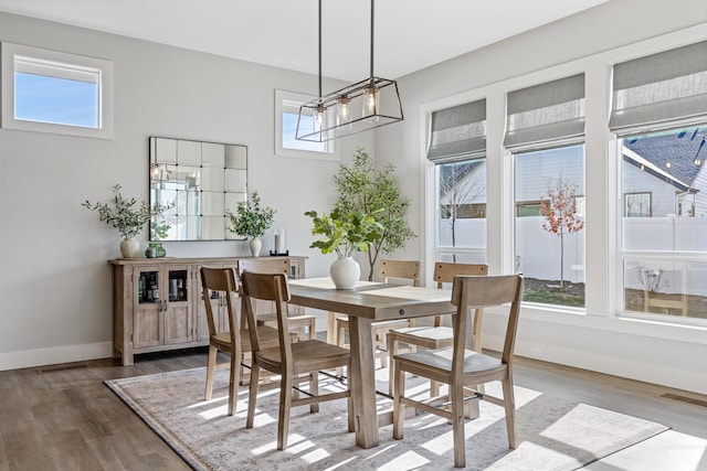 dining room featuring dark hardwood / wood-style flooring