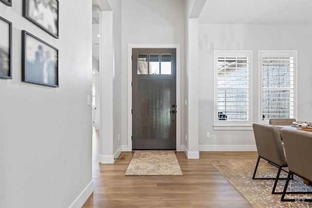 foyer entrance featuring light hardwood / wood-style floors