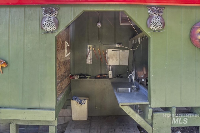 view of patio / terrace with a sink